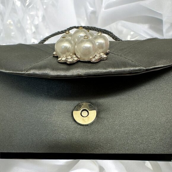 Jessica McClintock Elegant Evening Clutch Grey/ EUC - Picture 9 of 9